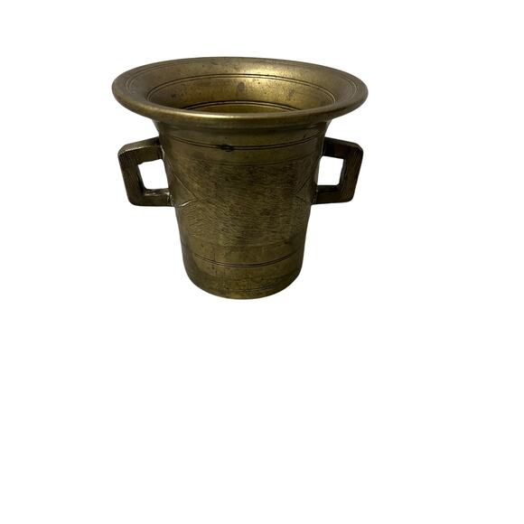 ANTIQUE 19th Century Brass Mortar Apothecary Druggist Muddling Herbs - Picture 1 of 4